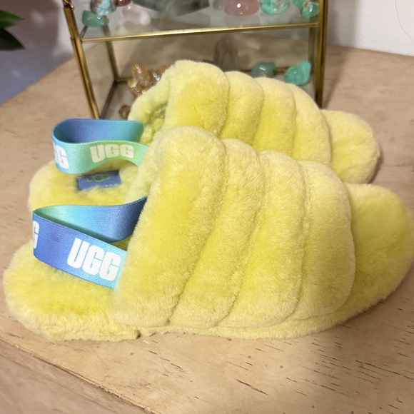 UGG Shoes - UGG Bright Chartreuse fluff yeah Slippers